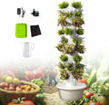 Hydroponics Growing System Vertical Tower with Hydrating Pump and Movable Water Tank Hydroponic Tower Garden Kit Planter Aquaponics Growing Kits Herb Garden-*