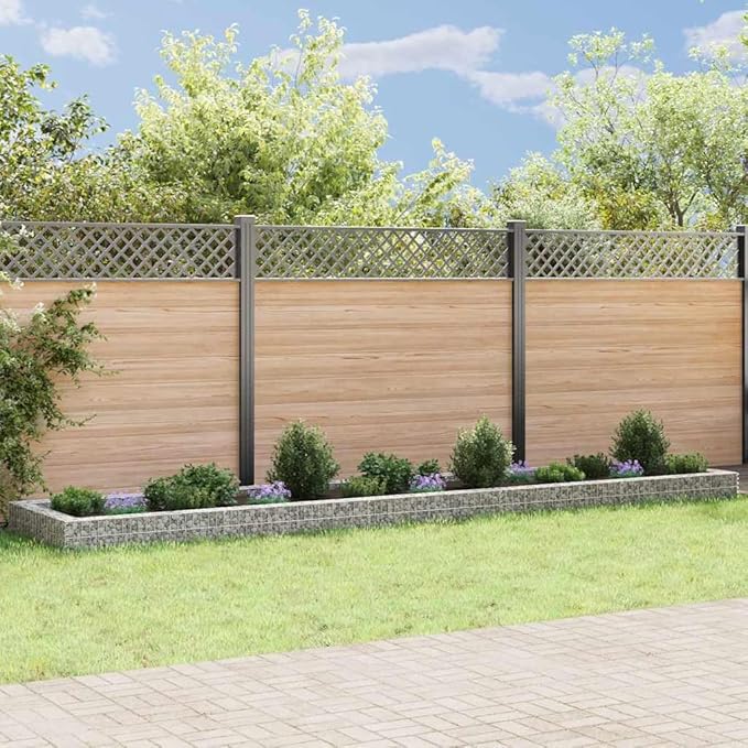 Galvanized Steel Gabion Raised Bed 197x197x8 in Large Silver Outdoor Planter Modern Garden Fence Panels Alternative for Patio Privacy Screen Dog Barrier &amp Yard Landscaping
