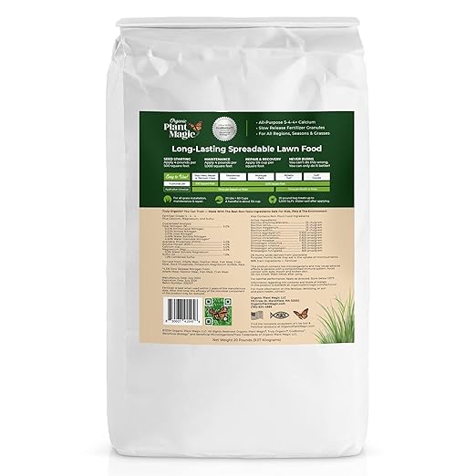 Organic Plant Magic - Truly Organic™ Slow Release Granular Lawn Fertilizer: Best Fertilizer for Grass Bermuda St. Augustine &amp Yard Care - Granules (20 Lb)