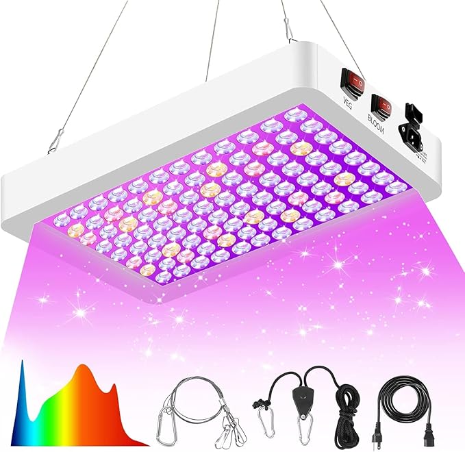 Upgraded LED Grow Lights Grow Lights for Indoor Plants Full Spectrum Hanging Seed Starting Seedlings Vegetable Growing Lamps Super Bright 194 LEDs(Actual Power 40W)