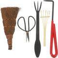 Toyvian Garden Shears and Bonsai Tools Set 5pcs for Gardening and Plant Care with Soil Loosening Rake Planting Scissors and Hand Tools Kit for Vegetable and Patio Garden Use