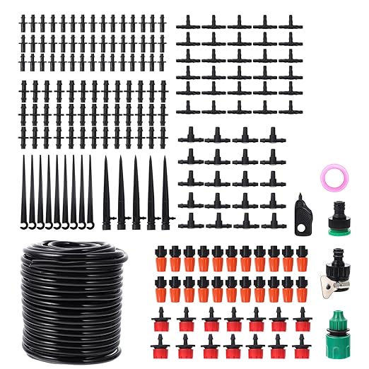 BESPORTBLE Automatic Drip Irrigation Kit 15m DIY Garden Watering System Micro Drip Irrigation for Outdoor Plants Greenhouse Lawn Misting Sprinkler