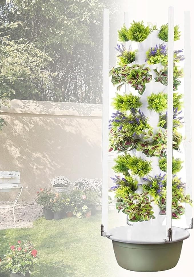 Hydroponic Growing System Hydroponic Grow Kit with Grow Lights Vertical Hydroponic Garden Tower Water Circulating Hydroponic Growing Tower for Vegetables9Layer