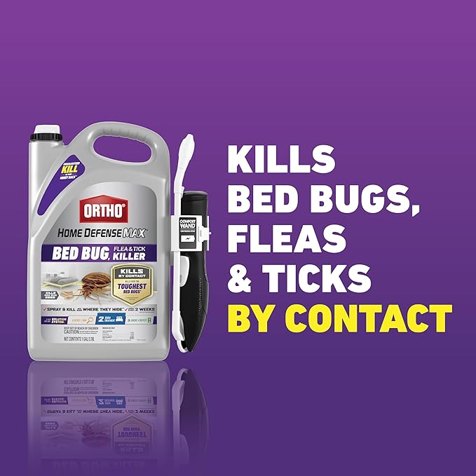 Ortho Home Defense Max Bed Bug Flea &amp Tick Killer with Comfort Wand – Also Kills Bed Bug Eggs Ready-to-Use Indoor Pest Control Spray 1 gal.