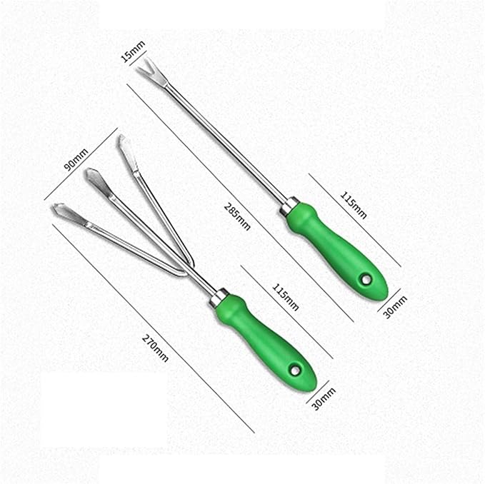 Green Garden Tool Set - 11 Pieces Heavy Duty Stainless Steel Gardening Tool Set with Storage Bag Kraft Box Packaging for Men and Women