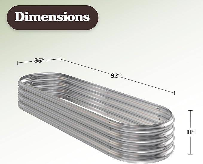 Galvanized Raised Garden Bed - 82x35x11in Planter Box with Open Bottom and Anti-Rust Coating - Easy-to-Assemble Elevated Flower Bed by Pure Garden