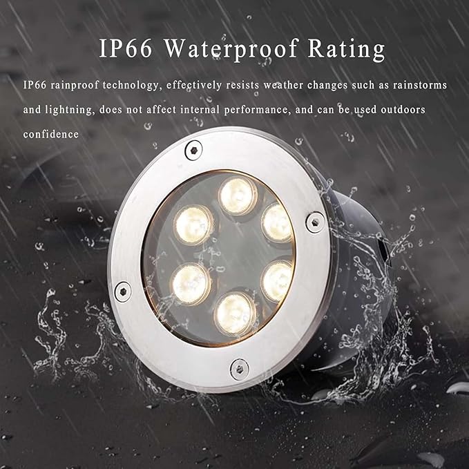 Underground Light LED - AC85-265V LED Landscape Light IP66 Waterproof Outdoor Recessed Garden Spotlights for Driveway Deck Step Garden Tree Buried Lights(Red12W)