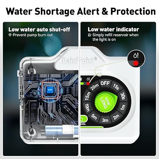 RAINPOINT Beginner-Friendly Automatic Plant Waterer Indoor for Pot Plant Adjustable Water OutputBattery Powered Outdoor IP54 Waterproof Easy-Setup Drip Irrigation System Device Kit Water 10-15 Plants