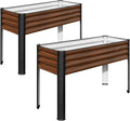 SnugNiture Raised Garden Bed with Legs 2PCS 48×18×32in Outdoor Metal Elevated Raised Planter Box