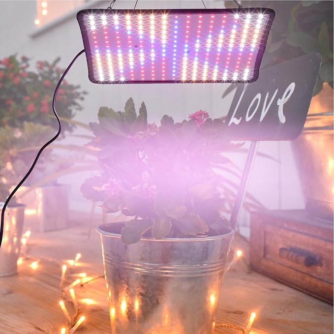 Kisangel 225 LED Hanging Plant Grow Light Full Spectrum Dimmable LED Plant Growth Lamp Hanging Chain for Indoor Gardening Ac110V