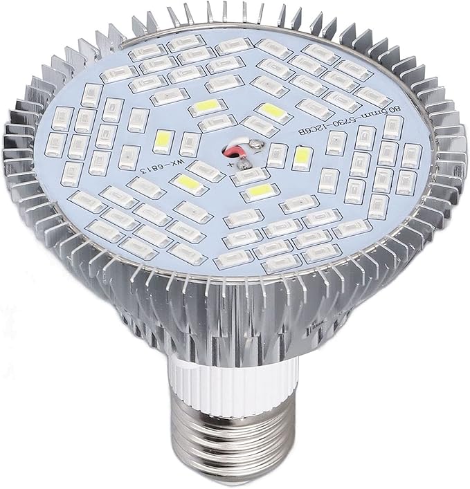 LED Grow Light Bulbs Plant Light Bulb E27 Full Spectrum Low Heat Growing Lamp for Seedlings Hydroponic Succulent Flowers Veg Greenhouse (85-265V)(80W 120 Beads)