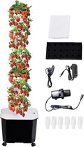 10 Tier 50 Plant Sites Vertical Hydroponic Growing System Kit – Large Water Tank Indoor OutdoorHerb Vegetable Garden Tower with Automatic Circulation Timer for Lettuce Leafy Greens Fruits