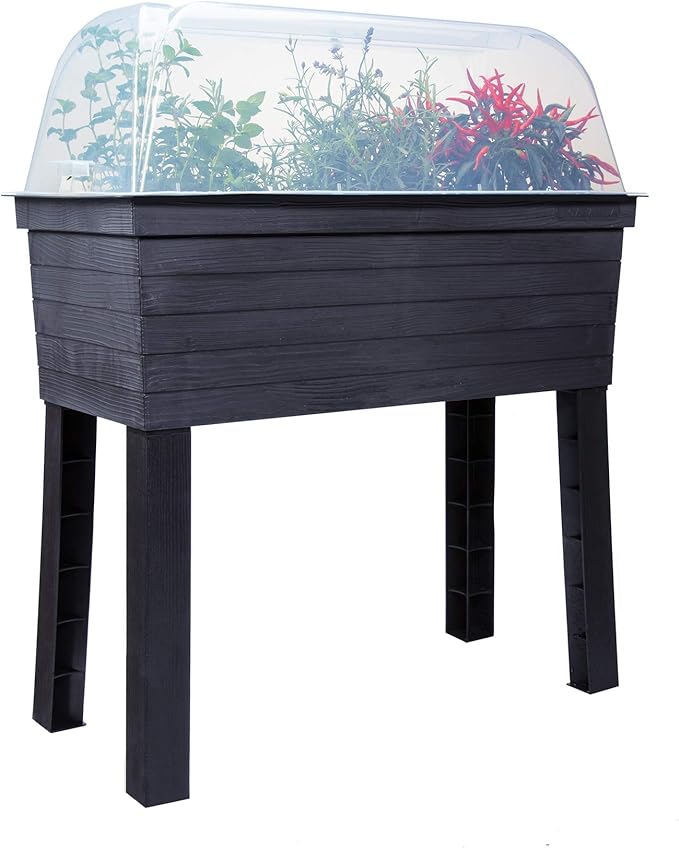 Exaco 645140/1 Balcony Raised Bed Planter and Protective Cover Anthracite