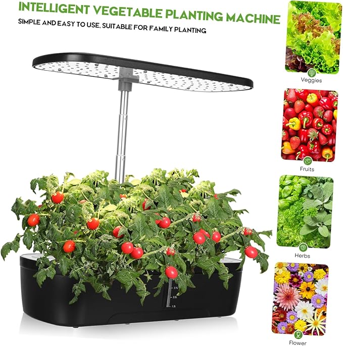 POPETPOP 1 Set Indoor Hydroponics Growing Kit Smart Planting with LED Grow Light Automatic Watering Intelligent Control for Indoor Garden Enthusiasts Design