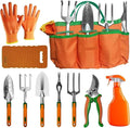 Garden Tool Set Gardening Hand Tools Set 10 Piece Stainless Steel Set with Carrying Bag Planting Accessories and Lawn Care Tools for Women