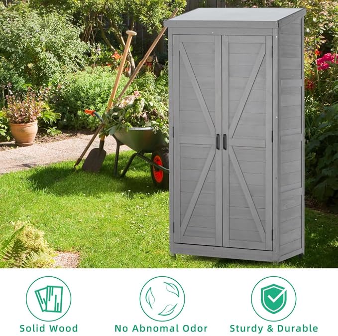 Sturdy Outdoor Raised Garden Bed for Vegetables Flowers and Herbs – Easy Assembly Wooden Planter Box with Solid Construction (Outdoor Storage Cabinet)