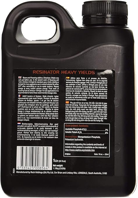 Rock Nutrients Rock Resinator Heavy Yields for Gardening 1-Liter (1 Single Pack)