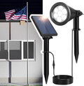 Solar Spotlights Outdoor for Flag Pole Bright 7-LED Solar Spot Lights with Separate Panel Waterproof Dusk-to-Dawn Flagpole Lights Adjustable Landscape Ground Wall Lighting for House Garden(White)