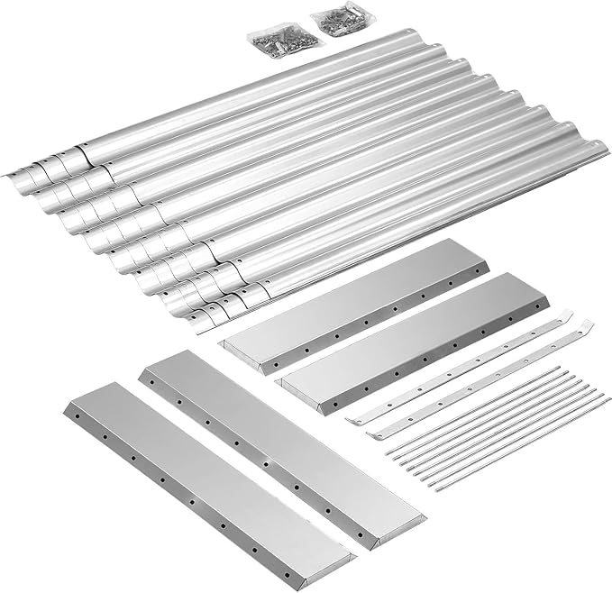 Land Guard 2 Pack 8×4×2ft Galvanized Raised Garden Bed Kit Galvanized Planter Raised Garden Boxes Outdoor Large Metal Raised Garden Beds for Vegetables (Silver)