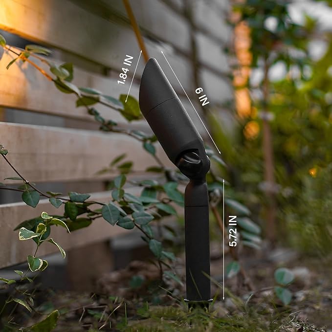 GOODSMANN Landscape Lighting 12V AC Spotlights 8PK 3W LED Landscape Lights 100 Lumens Spot Light MR11 Replaceable Bulb 2900K Tree Lights Garden Up Light Hardwired Lighting Cable Connectors