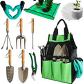 Garden Tools Set Stainless Steel Gardening Supplies Kit Gardening Kit Garden Hand Tools with Fashion and Durable Storage Bag Planting Tools Ideal Gifts for Women &amp Men (10 Pieces)