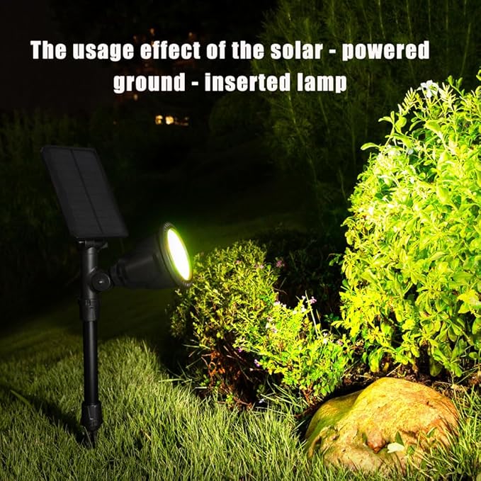 Solar Spot Lights Outdoor 2pack IP65 Waterproof18 LEDs Landscape Lighting with Warm White + RGB Color Changing for Garden Yard Backyard Driveway Pathway