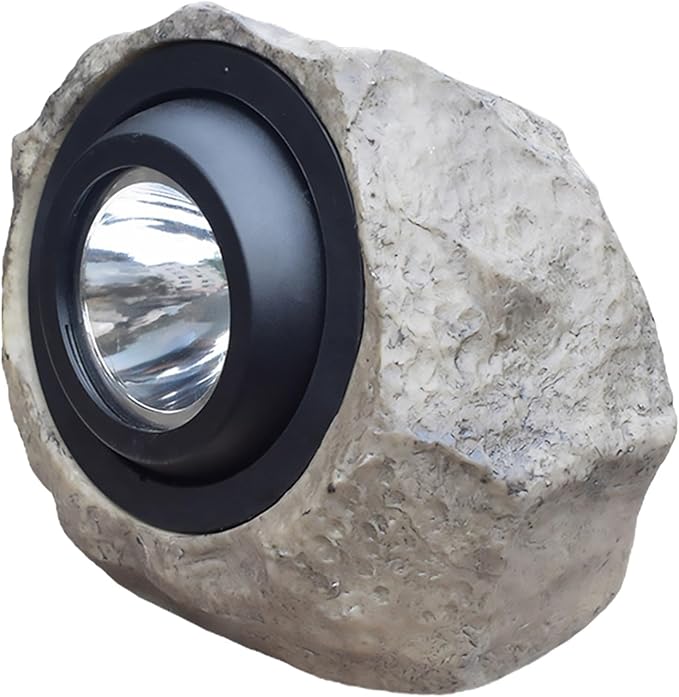 Solar Decorative Lamp Simulated Stone Spotlight Outdoor Yard Garden Solar Lamp Adjustable White and Warm Light Solar-Powered Landscape Lighting for Patio Lawn and Pathway