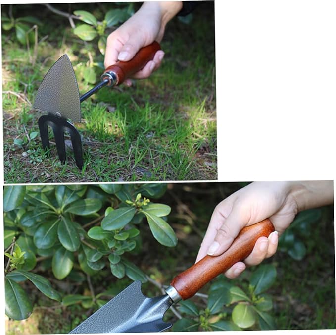 4pcs Mini Garden Tool Set Thickened Iron Spades with Handles Planting Shovels for Transplanting Cultivating and Weeding Lightweight Gardening Tools for Garden Lovers