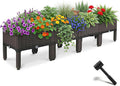 4Pcs Plastic Raised Garden Bed62.4×15.6×14.4 Elevated Wicker Planter Box with Self-Watering System Plants Garden Boxes with Legs for Growing Fresh VegetablesFruitFlowers and Herbs