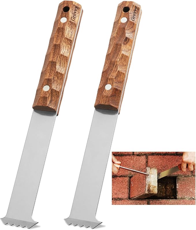 Upgraded Paver Removal Tool Sapele Hardwood Handle &amp Dual-Height Joint Scraper Heavy-Duty Steel Paver Lifter &amp Puller Brick Block Driveway Garden Yard Patio Paver Extractor Tool