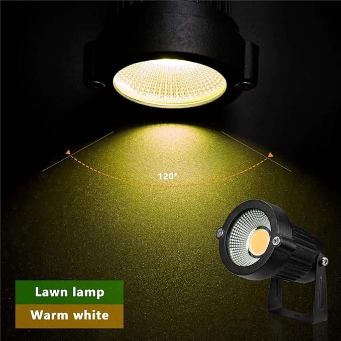 Z LED Landscape Lights5W Outdoor Pathway Garden Yard SpotlightIP65 Waterproof Garden FloodlightOutdoor Spotlight with StakeUL Cord 5-ft with Plug 3500K Warm White(Pack of 4)