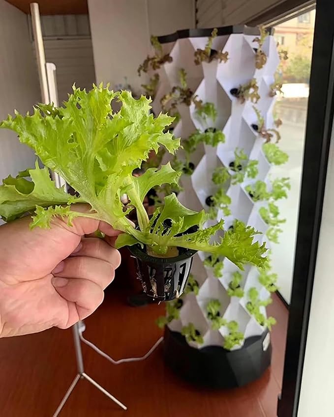 System of Hydroponic Culture for Gardening Inside Vertical Airplane Tower Garden to Grow Herbs Fruits and Vegetables - System of Aerial Gardening and Hydroponic Kit with 48