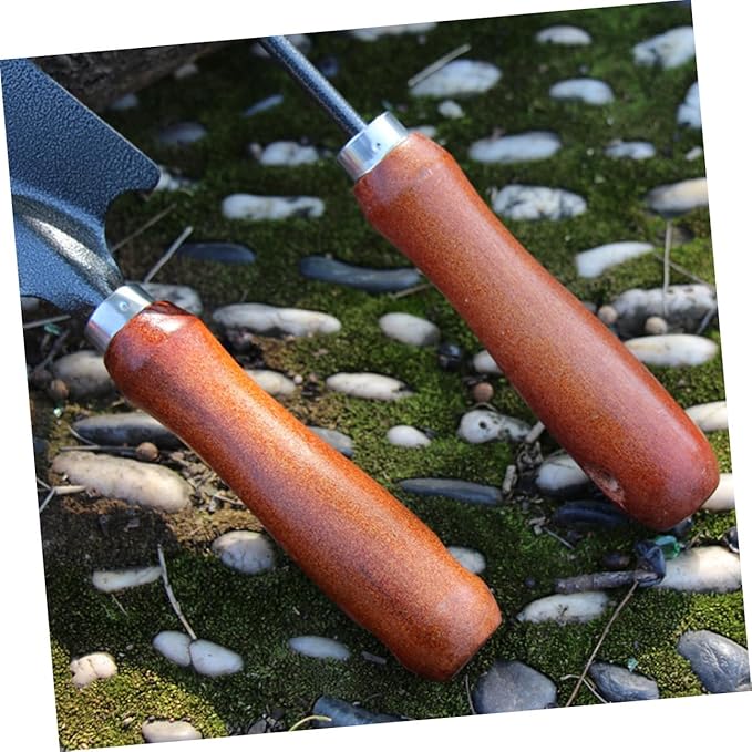 Gadpiparty 4pcs Mini Gardening Tool Set with Thickened Stoving Varnish Iron Shovel and Wooden Handle Planting Hand Tools for Garden and Potted Plants Care