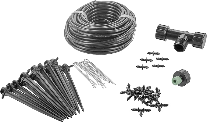 Orbit 91944 Tomato Garden Drip Irrigation System - Complete 10-Plant Watering Kit with Push-Connect Fittings Water-Saving Design for Vegetables &amp Garden Boxes