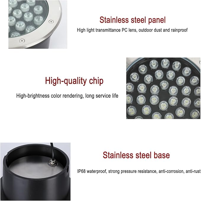 Outdoor Landscape Spotlights Recessed LED Fountain Light - Outdoor Buried Lights - LED Underwater Light AC 24V Low Voltage Embedded Spotlight IP68 Waterproof Embedded L