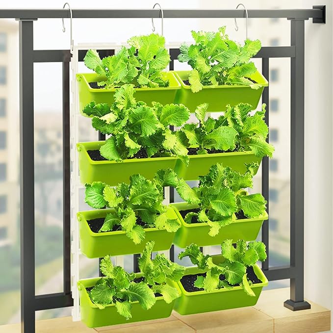 LYNICESHOP Vertical Garden Planter Box 4-Tier Space-Saving Vertical Planters Outdoor Raised Garden Bed Indoor Outdoor Freestanding Planter for Vegetables Herbs &amp Flowers (Tender Green)