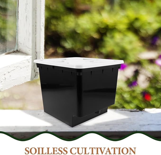 Happyyami Soilless Cultivation Bucket for Hydroponic Plants for Indoor Growing System Easy to Assemble Stable for Vegetables Fruits and Flowers