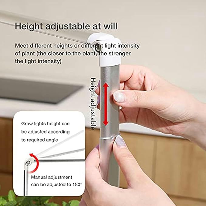 System of Culture of Hydroponic Plants 180 -Degree Adjustable Growth LED Light Automatic Filling Light Kitchen Herbal Garden Light Gardening Gifts for Female Mothers