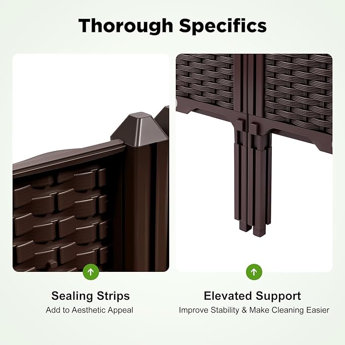 4-Piece Raised Garden Bed Plants Elevated Garden Boxes with Drainage Floor Standing Planter Raised Beds Outdoor Raised Garden Bed with Legs for Yards Courtyards Planting