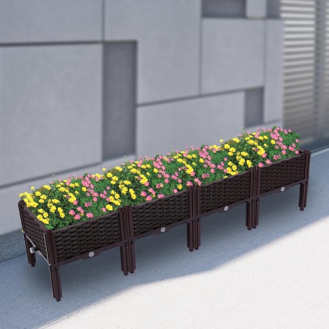 Elevated Raised Garden Bed Kits - Perfect for Growing Fresh Vegetables Flowers &amp Herbs Outdoors Rectangular Planter for Your Garden