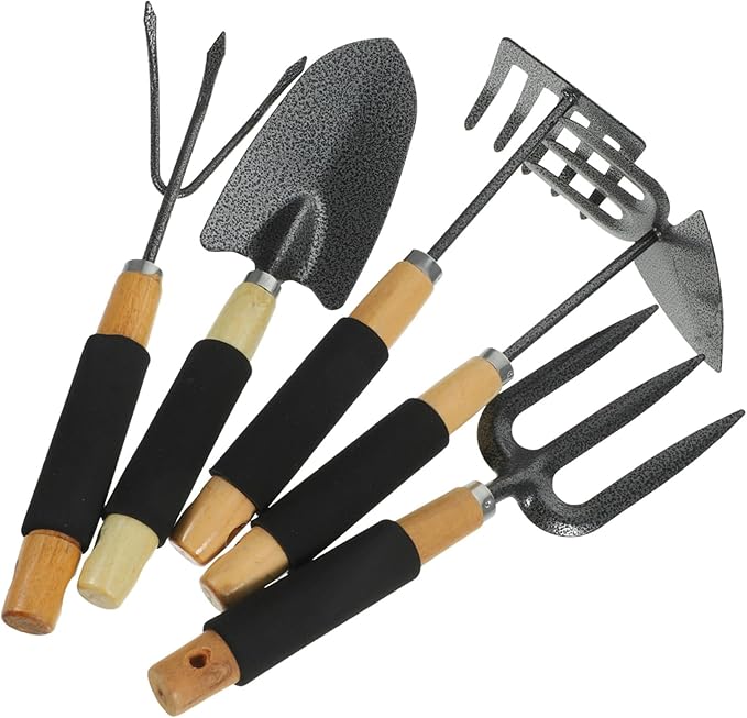 Leaf Scoops Hand Rakes Plant Shovel Gardening Tool Set 5pcs Garden Hand Tools for Planting Weeding Trimming
