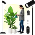 30W Full Spectrum Grow Light 5000LM High-CRI COB LED Floor Lamp with 6/8/12H Timer Adjustable Height (28-83) &amp Angle Grow Lights for Indoor Plants Succulents &amp Flowers (warm white 4000K)