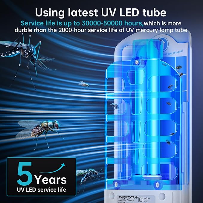 Fruit Fly Traps Indoor for Home: Plug in Mosquito Bug Zapper Gnat Moth Catcher with 9W Night UV Light 2 Devices 20 Sticky Glue Board Refills for Indoors Flying Insect Trap