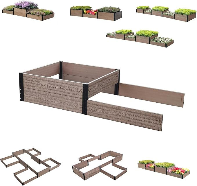 Everbloom Modular 36” Terraced Double Bed Extension (Only Used Raised Garden Bed R073638 R143638 or R0714D36)-Unlimited Possibilities for A Premium Garden Bed
