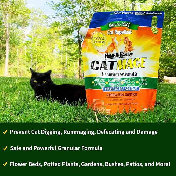 Nature's Mace Cat Mace Cat Repellent Outdoor Granular Deterrent Stop Cats Keep Cats Away for Yard Garden Anti Cat Pee No-Dig Training Tool 6 lb Safe to Use Around People Pets Plants
