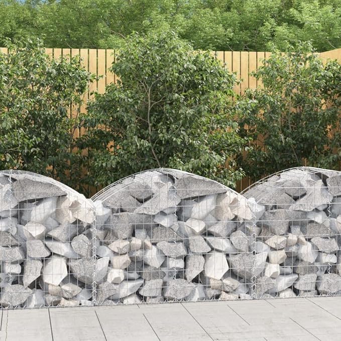 Gabion Basket Silver Galvanized Iron 39.4 x 19.7 x 23.6/31.5 in Rectangular Outdoor Garden Raised Bed Weather-Resistant Planter Box