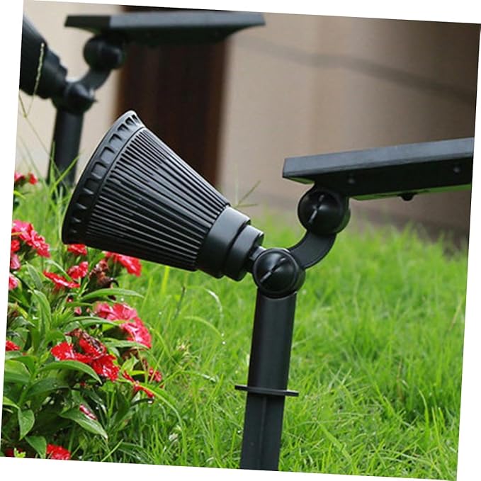 Lurrose 2 Pcs Solar Spotlights 4 LEDs Waterproof RGB Landscape Lights for Outdoor Lawn and Garden Ground Mount Design for Easy Installation