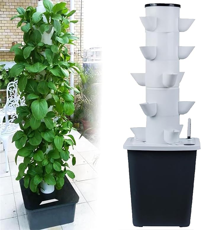 Indoor Smart Garden Kit Indoor Vertical Planting Garden Planter Suitable for Herbs Fruits and Vegetables Aeroponic Cultivation Kit(25 Holes)