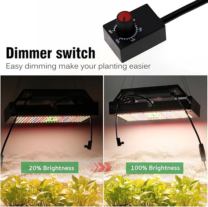 LED Grow Lights for Seed Starting Vegetables Bloom 50/240 Watt Dimmable Plant Light Dimming Grow Lights for Indoor Plants Full Spectrum in 4x2/3x3 Grow Tent240W