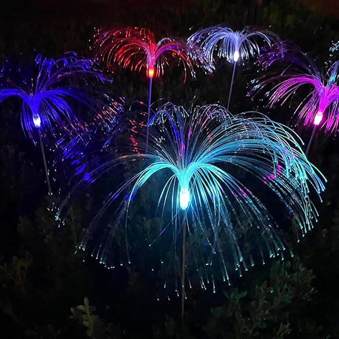 Plant Growing Lamps Solar Jellyfish Lights Outdoor Decor for Garden and Vegetable Patch 7 Color Variation Waterproof Lawn Lamps for Patio Backyard